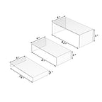 Sezanrpt Acrylic Risers Display Stands 3pcs, Rectangular Dessert Table Display Set, Clear Display Shelf for Funko Pop, Collectibles, Retails, Shoes, Plants, Home Decors, Decoration - 7.5''x8''x8.5''