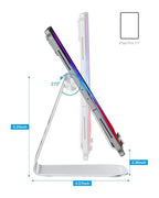 OMOTON Tablet Stand Holder Adjustable, T1 Desktop Aluminum Tablet Dock Cradle Compatible with iPad Air/Mini, iPad 10.2/9.7, iPad Pro 11/12.9/13, Samsung Tab and More Up to 13 inch, Silver - color: Silver