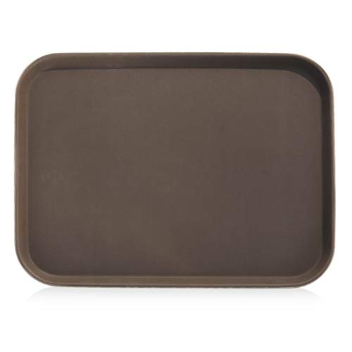 New Star Foodservice Restaurant Grade Non-Slip Tray, Plastic, Rubber Lined, Rectangular (Brown, 15-Inch x 20-Inch) - color: Brown, size: 15-Inch x 20-Inch
