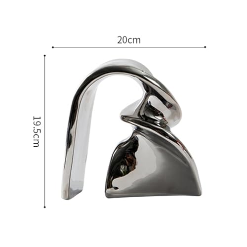 Cool Stuff to Put on Shelves Abstract Art Sculpture Decoration Decoration Living Room for Bedroom Table Decoration Office Apartment Sculptures and Statues Decor Room Decor Aesthetic(Silver) - color: Silver