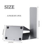 Metal Book Ends Bookend for Shelves Book Holder - color: Gray