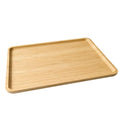 Bamboo Serving Tray Rectangle Platter Breakfast Dinner Food Bed Tray for Eating Kitchen Restaurants (1, 15.7" x 12.8" x 0.8" (no Handle)) - size: 15.7" x 12.8" x 0.8"