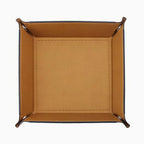 siduater Valet Tray Desktop Storage Organizer, Vegan Leather Catchall Tray Bedside Vanity Tray Nightstand Caddy Holder for Remote Controller, Watch, Keys, Phone, Wallet, Sunglasses, Jewelry, Khaki - color: Khaki