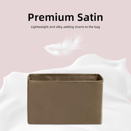 DGAZ Silk Purse Organizer Insert Fits Hermes So Kelly Bags, Silky Smooth Bag Organizer，Luxury Handbag & Tote Shaper(Etoupe Grey,So kelly22) - color: Etoupe Grey, size: So kelly22
