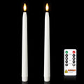 Homemory 11 inches Waxy Flameless Taper Candles with Remote Timer Dimmer, 2 Pcs Battery Operated Taper Candles with Flickering Flame, White LED Candlesticks for Wedding, Christmas Indoor Decoration - style: Traditional - White 11"