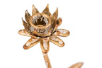 Creative Co-Op Cut Metal Flower Shaped Taper Candle Holder in Distressed Gold Finish (Set of 2 Sizes)