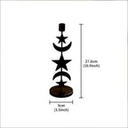 Metal Moon Star Candle Holder - 11 Inch Black Taper Candlestick Holder for Table Centerpiece - Modern Celestial Decorative Candle Stand for Mantel, Dining Room or Boho Home Decor (1 Pack)