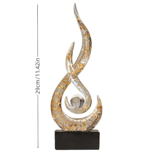 AWNR Abstract Art Deco Decor Statues for Home,Shelves,Table,Living Room, Dining Room,Modern Sculpture Decoraciones of Homes for Sale (Transparent Gold) - color: Transparent Gold