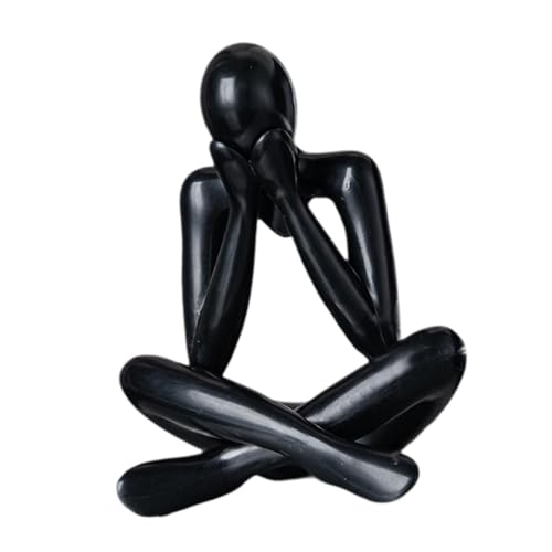 Contemporary Abstract Sculpture for Display, Black - color: Black