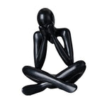 Contemporary Abstract Sculpture for Display, Black - color: Black