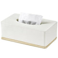 Rectangular Tissue Box Cover for Bathroom,Livingroom,Bedroom, Hand Carved Leather Resin Tissue Box Holder,10 x 5.7 x3.7 in, Beige - color: C-beige