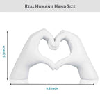 Heart Hands Sculpture Gift, White Heart Gesture Statue, Love Sign Table Decor, Heart Shape Figurine, Friendship Bracelet Holder (White) - color: White