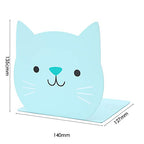 Lovely Cat Pattern Kids Bookends Student Book Ends Metal Office Desk School Library Decoration Bookshelf Book Organizer for Christmas Birthday Gift