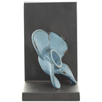 Deco 79 Metal Boat Decorative Bookends Distressed Propeller Non Skid Bookends with Brown L-Shaped Stands, Set of 2 Office Bookends6 W, 7" H, Teal