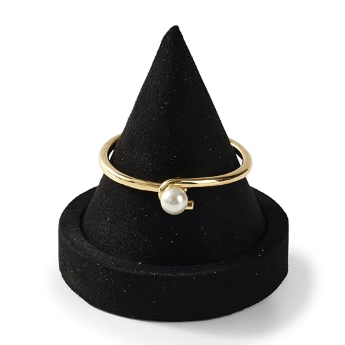 Microfiber Single Bracelet Bangle Display Stand Jewelry Bracelet Bangle Cone Display for Selling(Black) - color: Black