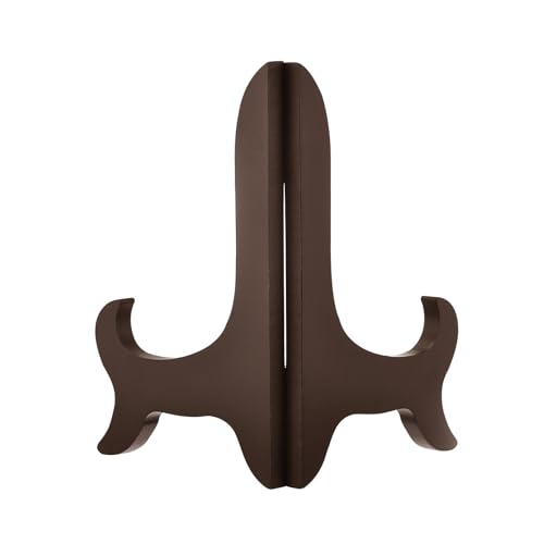 uxcell 2pcs 5" Easel Plate Holder, Wooden Folding Display Stand Brown for Decorative Picture Frame - color: Brown, size: 5"