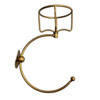 Gold Towel Holder with Elegent Candle Holder, for Bathroom Wall, Towel Hook Tower Ring,Vintage,Elegant for Home