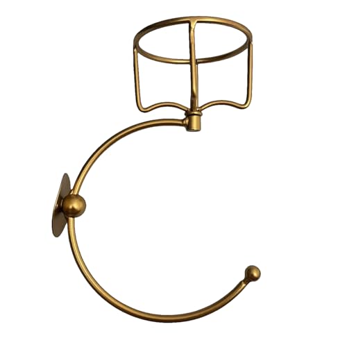 Gold Towel Holder with Elegent Candle Holder, for Bathroom Wall, Towel Hook Tower Ring,Vintage,Elegant for Home