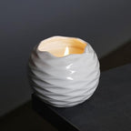 Generic Scented Candle Holder, Ceramic Nordic Minimalist Hand Cast Texture, with Heat Proof Premium Material, for Living Room Dining Table Bedroom Decor (White)