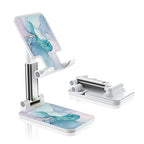 Green Marble Foldable Cell Phone Stand - Adjustable Angle Desk Accessory for iPhone, Samsung, Other Smart Phones - color: Green Marble
