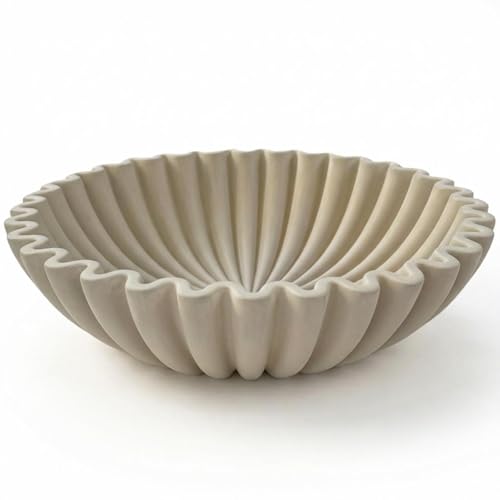 OAKOA Concrete Decorative Bowl - Organic Modern Home Decor Bowl - Decorative Objects - Cement Fruit Bowl - Modern Organic Home Decor - color: Gray