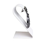 MOOCA 6 Pcs Earring Stand Display, White Faux Leather, 3 1/4 in H, Earring Jewelry Display Stands - color: White Faux Leather, Regular