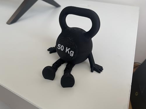 Kettlebell Desk Decor with Articulated Legs – Fitness Gym Inspired Mini Sculpture for Home & Office