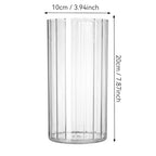 Flower Vase Acrylic Cylinder,7.86" Tall Ribbed Clear Vase for Centerpieces,Wedding Decorative,Home Décor, Non Breakable Plastic, 3.94"X7.86" Tall Round - Clear - size: 3.94" x 7.86"