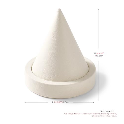 Microfiber Single Bracelet Bangle Display Stand Jewelry Bracelet Bangle Cone Display for Selling(Beige) - color: Beige