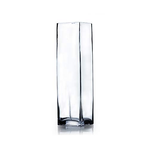 WGV Square Block Bud Vase, Width 2", Height 8", Clear Skinny Narrow Standard Floral Container Centerpiece for Wedding Party Event Home Office Decor, 1 Piece - size: 2"x8"H Block