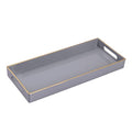 MAONAME Gray Bathroom Tray, Plastic Vanity Tray, Long Narrow Countertop Trays with Handles, Perfume Organizer Trays for Dresser, Bathroom Accessories, 13.8" x 6" x 1.57" - color: Gray