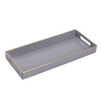MAONAME Gray Bathroom Tray, Plastic Vanity Tray, Long Narrow Countertop Trays with Handles, Perfume Organizer Trays for Dresser, Bathroom Accessories, 13.8" x 6" x 1.57" - color: Gray