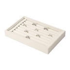 Pangkeep Ring Holder Display Tray Jewelry Organizer Stands for Selling Rings Earrings Show (Beige) - color: Beige