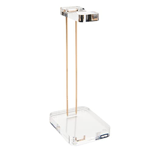 RUSSELL+HAZEL Acrylic Headphones Stand, Headset Holder, Office Accessories, Clear Acrylic with Gold Hardware, 4” x 5” x 10.5” (93922)