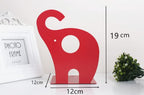 one Pair Cute Cartoon Elephant Nonskid Bookends Art Bookend Metal Bookends (Red) - color: Red