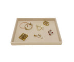 Premium Grade Multi Function Beige Velvet Jewelry Collection Accessaries Organization Tray Display Show Tray Home Store Drawer Divider Insert Closet Organizer - color: Jewelry Open Tray