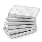 White Jewelry Ring Display Tray PU Leather Ring Earrings Display Organizer Tray - size: 11 Slot