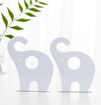 Wendin 1pair Cute Elephant Nonskid Bookends Art Bookend (White) - color: White