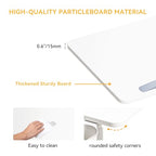 Overbed Bedside Table with Wheels, Pneumatic Adjustable Medical Tilt Top Hospital Bed Table Over The Bed, Rolling Laptop Desk, Mobile Standing Desk for Hospital and Home Use, White - color: Pure White