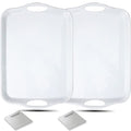 KAQAHIDO Large Melamine Serving Trays for Eating, 17.5’’ x 12’’ Serve Platter for Appetizer, Charcuterie, Food, Snack, Cupcakes, Dessert, BPA-Free, Dishwasher Safe Tray, Set of 2, White - color: White