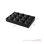 Oirlv Black Premium Leather 12 Grid Jewelry Insert Watch Tray With Removable Pillow Bracelet Bangle Storage Organizer Tray - style: P01709
