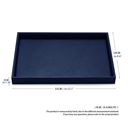 Oirlv Elegant Blue Jewelry Display Tray Stackable Jewelry Trays Jewelry Drawer Organizer Rings Earrings Necklace Storage - color: Blue, size: Flat Tray