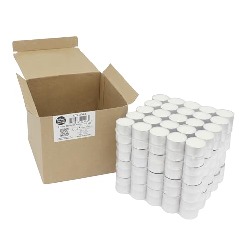 Stonebriar 100 Pack Unscented 8 Hour Extended Burn Time Tea Light Candles, White, 100 Count