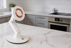 ClikDock Cell Phone Magnetic Wireless Charger Stand, 360° Spin, Aluminum Construction, Compatible with MagSafe Phones for iPhone & Andriod (White) - color: White