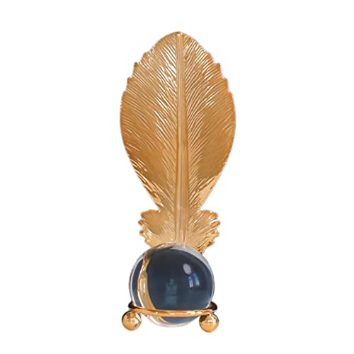 Luxury Crystal Golden Leaf Design Decor for Table and Cabinet Unique Leaf Ornament for Stylish Living Spaces