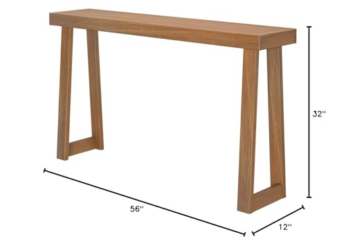 Plank+Beam Solid Wood Console Table, 56 Inch, Sofa Table, Narrow Entryway Table for Hallway, Behind The Couch, Living Room, Foyer, Easy Assembly, Pecan - color: Pecan, size: 56" Console Table
