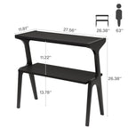 Tribesigns Solid Wood End Table, Modern Side Table for Couch, 2-Tier Narrow Tall End Table, Long Bedside Table for Living Room, Bedroom, Black - color: Black
