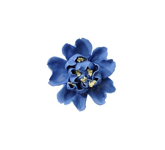 Ceramic Wall Flower Decor Artificial 3D Flower Wall Art，Handmade 3D Wall Art Hanging Sculpture， Porcelain Flower Wall Décor (Blue,Crape Myrtle,2.76")
