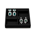 Oirlv Microfiber 4 Slots Jewelry Earring Display Tray Stackable Modular Jewelry Organizer - style: P13703