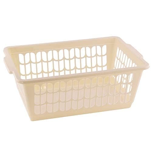 YBM HOME Plastic Perforated Storage Basket Bin Office Drawer, Shelf Desktop Countertop Tray Organizer 32-1188 (1, Beige) - color: Beige, size: Pack of 1